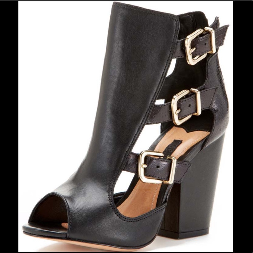 SCHUTZ Black Espadrille Heeled Sandals